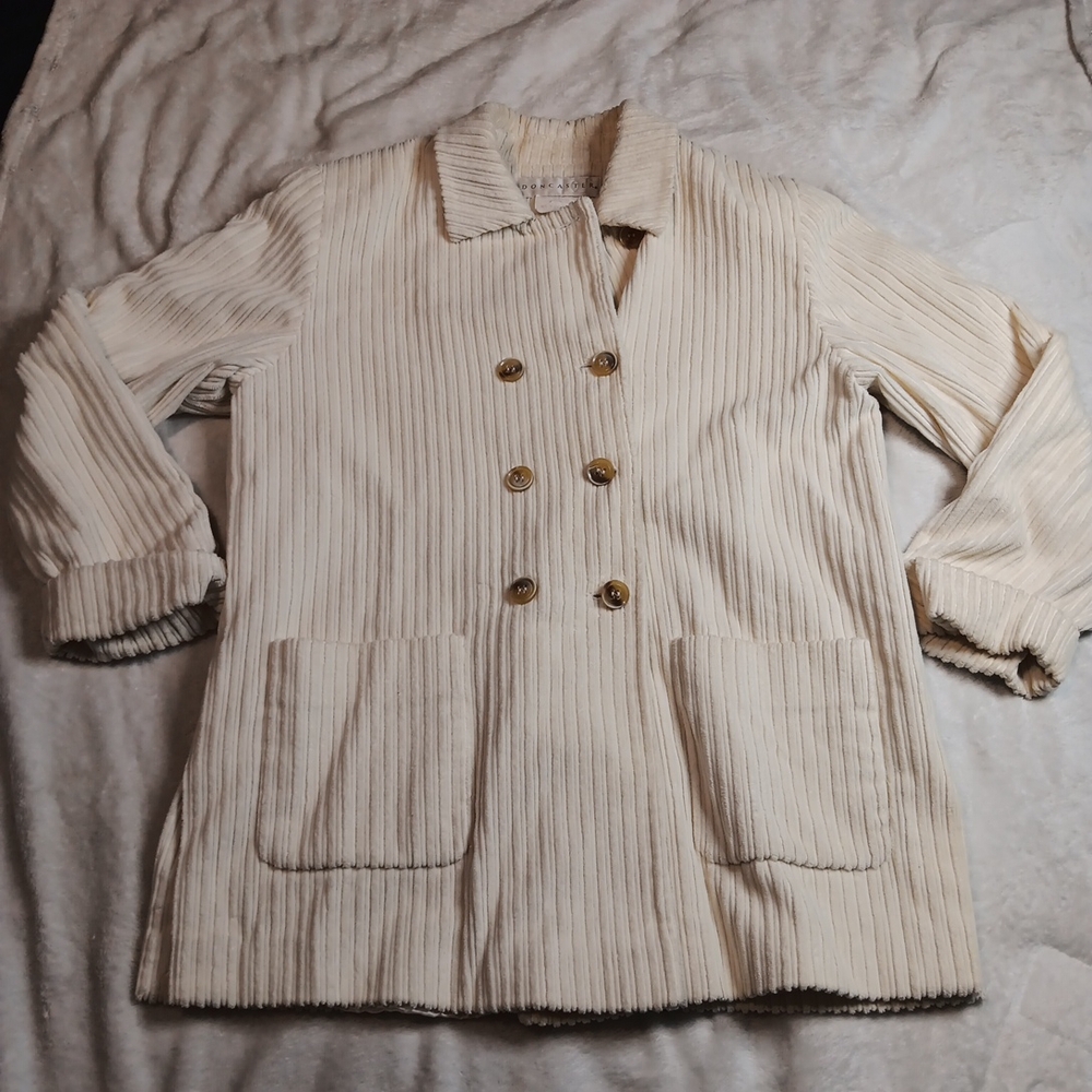 Beautiful Classy And So Soft Doncaster Cream Double-Breasted Pea Coat